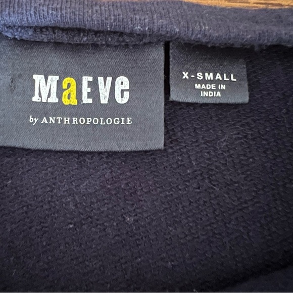 Maeve Anthropologie Beach Embroidered Sweatshirt Tee Riviera Cotton Shirt Sz XS - Picture 6 of 9